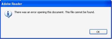 Error message popup dialog