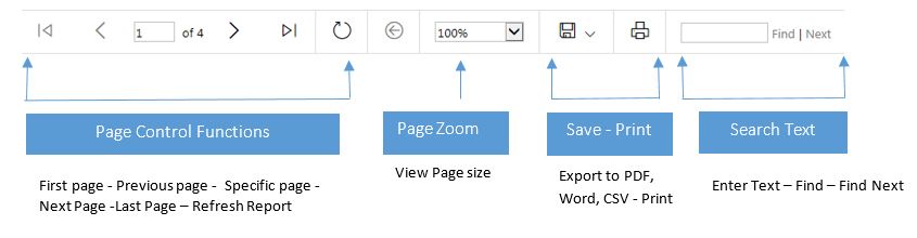 Report Bar Print Button Help